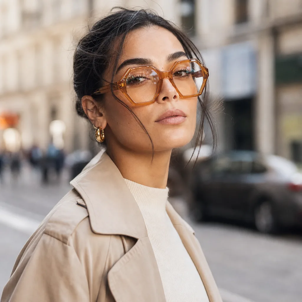 Woman wearing Kivlens fashion blue light glasses